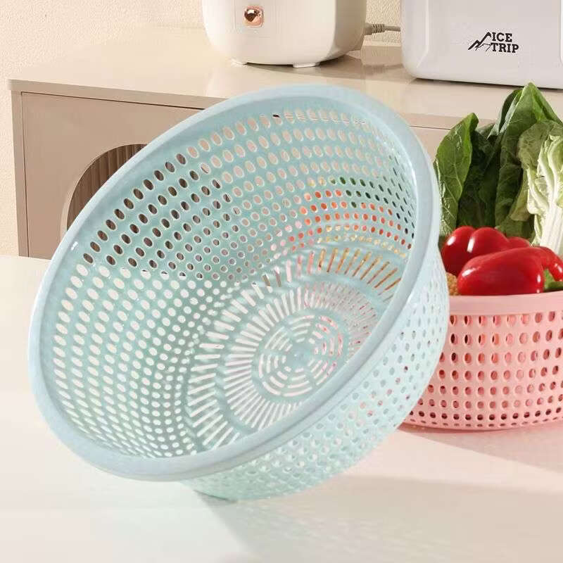 Yusenyi provides sticky hooks for household round plastic vegetable sieves, hollow vegetable baskets, bowls, chopsticks and fruit baskets, pink, medium, 3 pieces, 1 sticky hook