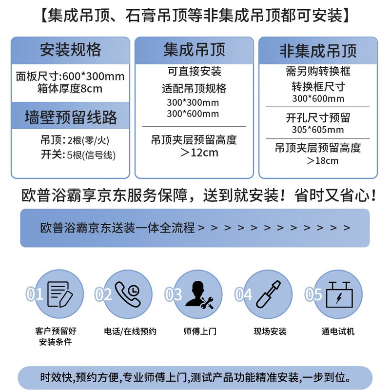 OPPLE Air Heating Bath Heater Basic Warming Series Instant Warming Bath Heater Ultra-Thin All-in-One F132-A