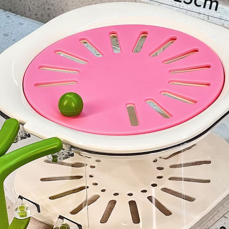 Yusenyi vegetable basket multifunctional drain basket kitchen vegetable basket with lid handle cute fruit washing tool portable crisper strawberry powder 1 pack 2-in-1 fruit drainer no specifications