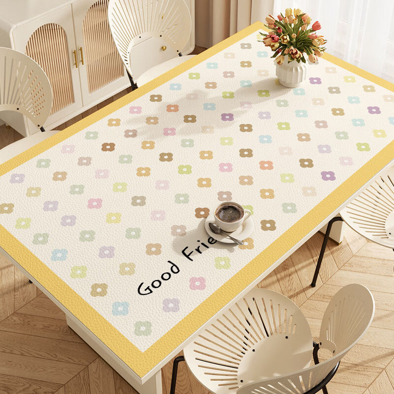 Fantasy table mat, disposable tablecloth, rectangular coffee table table mat, semi-warm time, pebbled leather 80x80cm, safe and environmentally friendly
