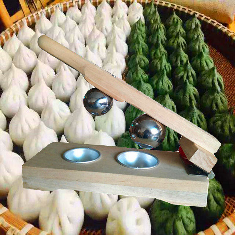 Ancient utensils (GUJU) quick-pressed Qingming fruit wooden bag mold for household rice noodles, mugwort, green dumplings, glutinous rice cake seal, kitchen dumpling wrappers, solid wood (one pack 9cm diameter)