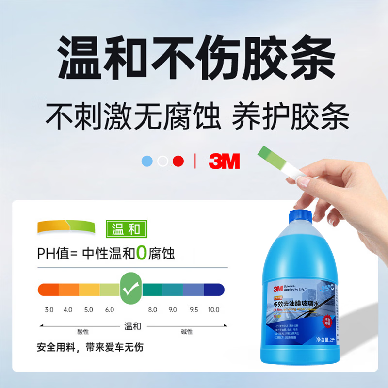 3M glass water winter antifreeze powerful decontamination and oil removal film-25 degrees ethanol minus 20 car Tesla 2 bottles