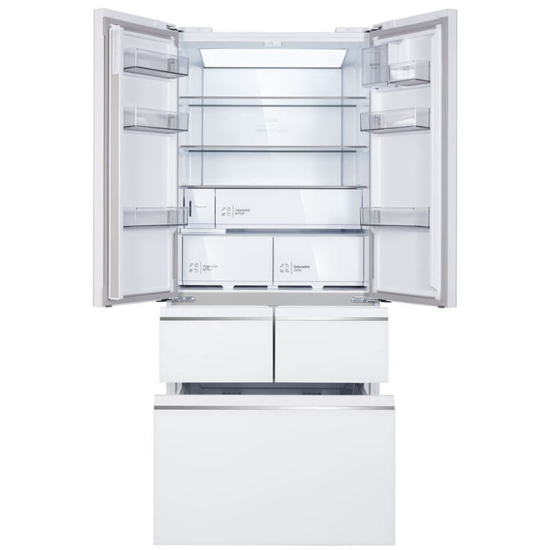 Hitachi (HITACHI) HR5N8521ESAMCN crystal mirror 509L large capacity multi-door refrigerator 599 ultra-thin dual cycle antibacterial and no odor automatic ice making deep cold preservation variable temperature cloud glaze white HR5N8521ESAMGWCN cloud glaze white