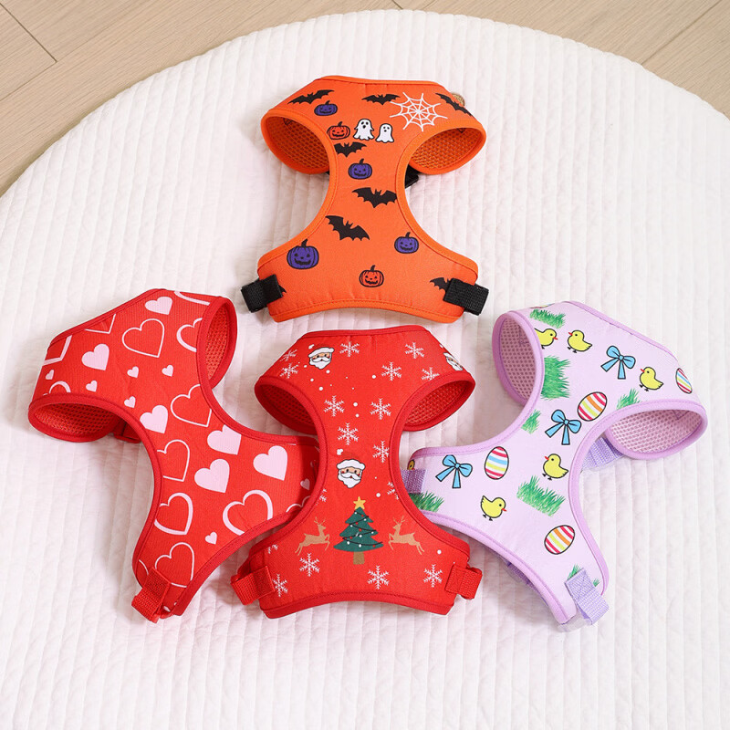 Miaopule Dog Leash Vest Style Small Dog Teddy Bichon Pomeranian Puppy Harness Pet Dog Chain Dog Walking Leash Easter S (3-5 catties recommended)