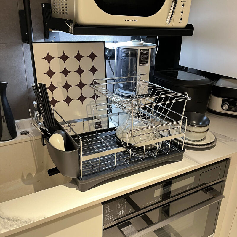 Youlinluo drain basket silver bowl rack double layer silver double layer rack + black chassis