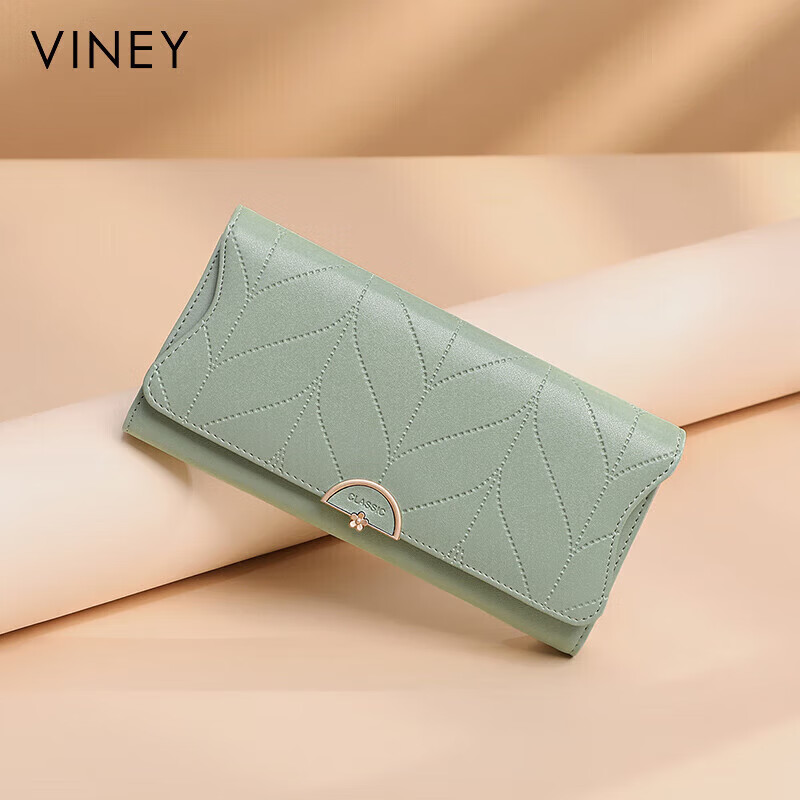Viney cowhide women's wallet large capacity long clutch bag student multi-card slot coin purse foreign style light luxury wallet wallet