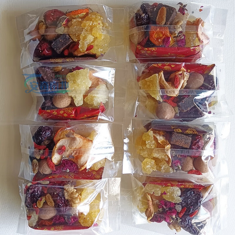 Food Huai Ningxia Babao Tea Rose Sauce Gaiwan Tea Sanbaotai Yinchuan Specialty Authentic Handmade Babao Tea Wolfberry Health Tea Authentic Traditional Old Flavor Babao Tea 1500g 75g*20 bags with rose sauce