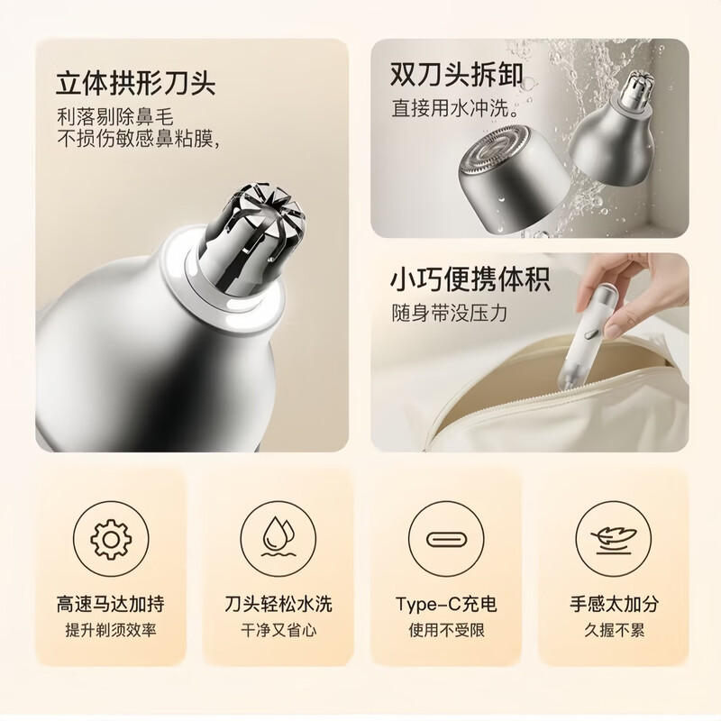 SNSY 2026 latest model丨Hot-selling 100W+ electric nose hair trimmer official flagship Japanese PSE certified high-end razor for men and women original imported quality ivory white stainless steel blade丨One machine with multiple uses丨Super long battery life Black technology | Super long battery life | High-end high quality