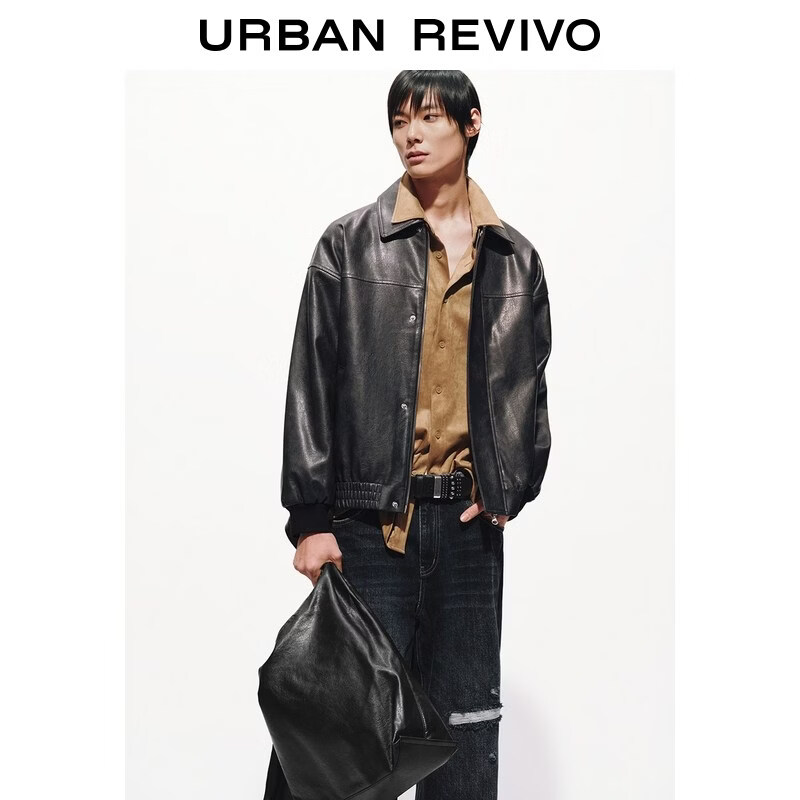 UR2026 Spring New Men's Trendy Retro PU Three-dimensional Letter Jacket UUV160002