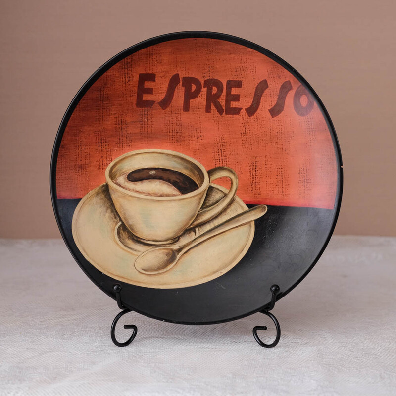 Yusenyi American 10-inch retro ceramic hand-painted disc decoration sitting plate hanging plate living room TV cabinet entrance hall crafts 1 free bracket or hook