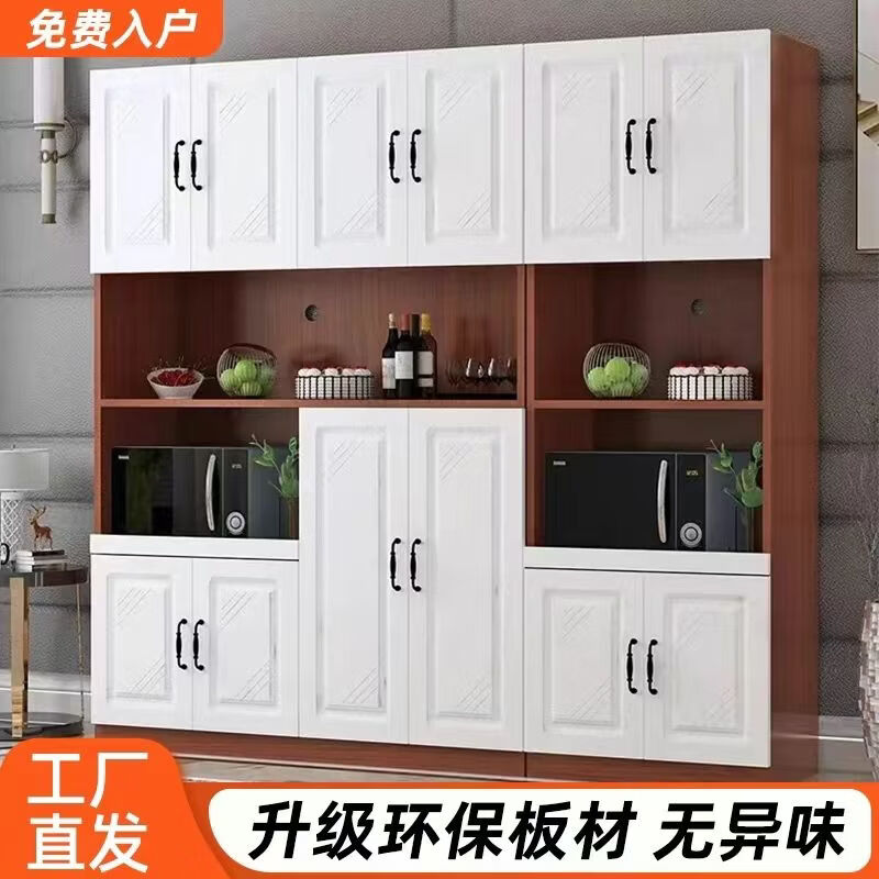 Fantasy European sideboard multifunctional kitchen cupboard wine cabinet living room wall integrated cabinet storage cabinet storage cabinet warm white 120+ European door.