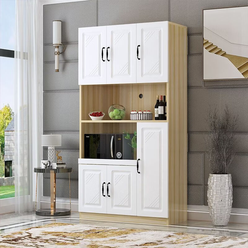 Fantasy European sideboard multifunctional kitchen cupboard wine cabinet living room wall integrated cabinet storage cabinet storage cabinet warm white 120+ European door.