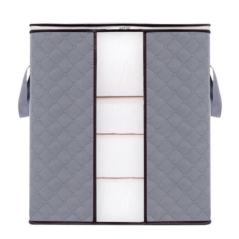 Non-woven storage bag, portable large-capacity moving bag, quilt, clothes, sundries, luggage packing bag, extra large horizontal style 70*50*30 gray