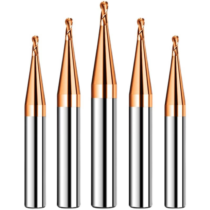 Small diameter ball cutter for 60 degree tungsten steel coated steel Alloy ball end cutter R0.2 0.3 0.4 r0.5 0.6 9 R0.15*0.6*4D*50L
