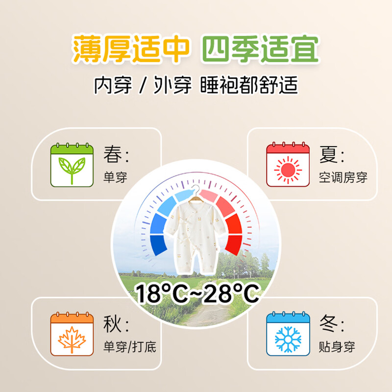 October Mingshang Newborn Baby Clothes Baby Butterfly Harness Wearable All Seasons Pure Cotton Jumpsuit Romper Suit Koala 66cm