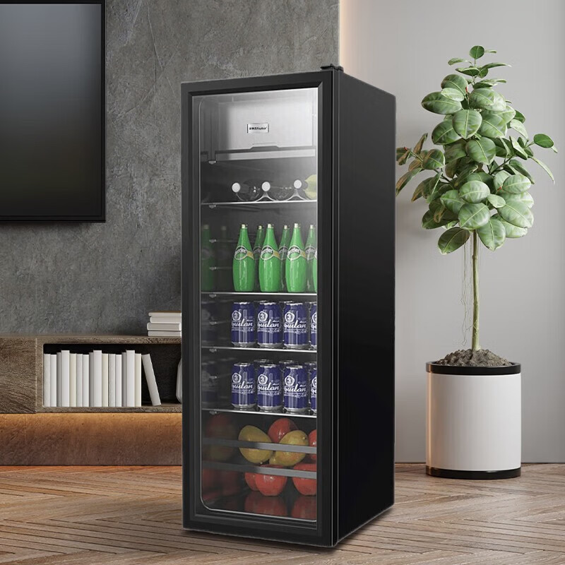 Royalstar high-looking ice bar household small energy-saving refrigerator cabinet fresh cabinet office wine cabinet beverage cabinet commercial single-door refrigerator tea transparent air-cooled trade-in 148D double-layer glass refrigerated micro-freezing LED light