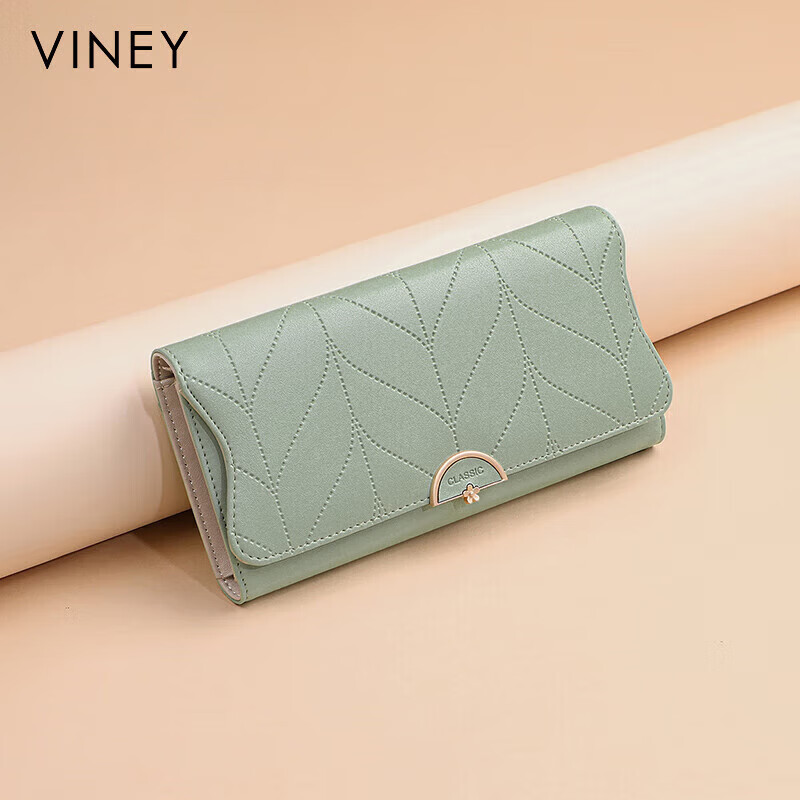 Viney cowhide women's wallet large capacity long clutch bag student multi-card slot coin purse foreign style light luxury wallet wallet