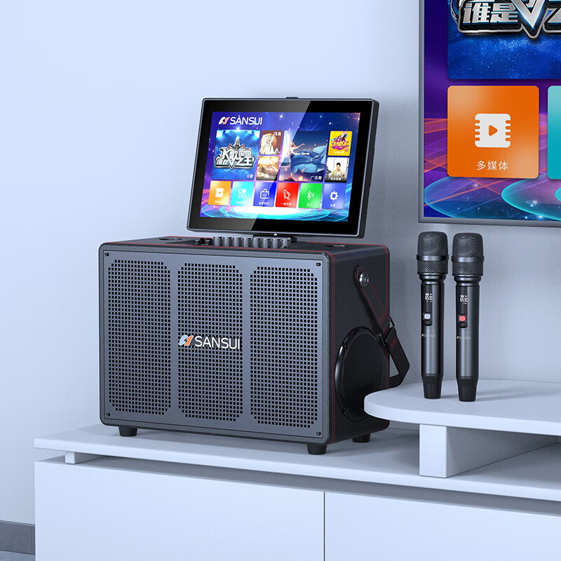 SANSUI Q60 square dance audio outdoor karaoke all-in-one machine special karaoke machine three-year membership version family ktv singing complete set of equipment home karaoke all-in-one machine musical instrument speaker