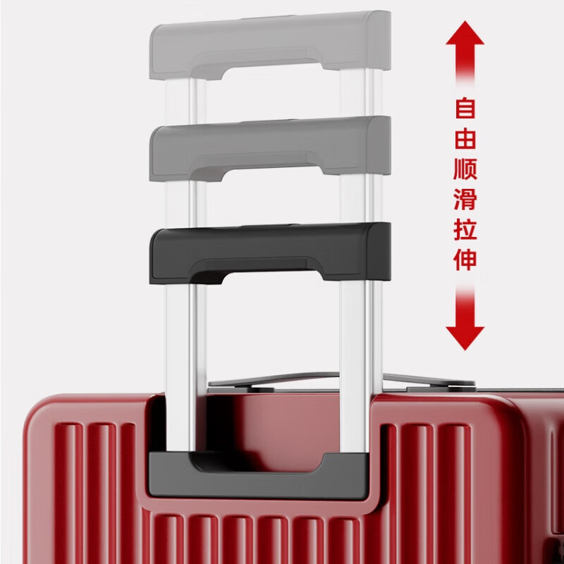 Chinese red wedding suitcase bride trousseau double layer explosion-proof zipper suitcase deep warehouse large capacity trolley case bridal red 26 inches double layer explosion-proof zipper - fully expanded large deep warehouse series