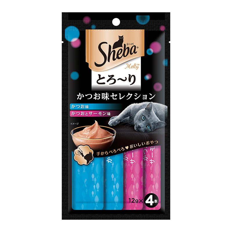 Xibao original imported cat strips, adult cat food, cat snacks, bonito 12g*4 soft pack cat cans