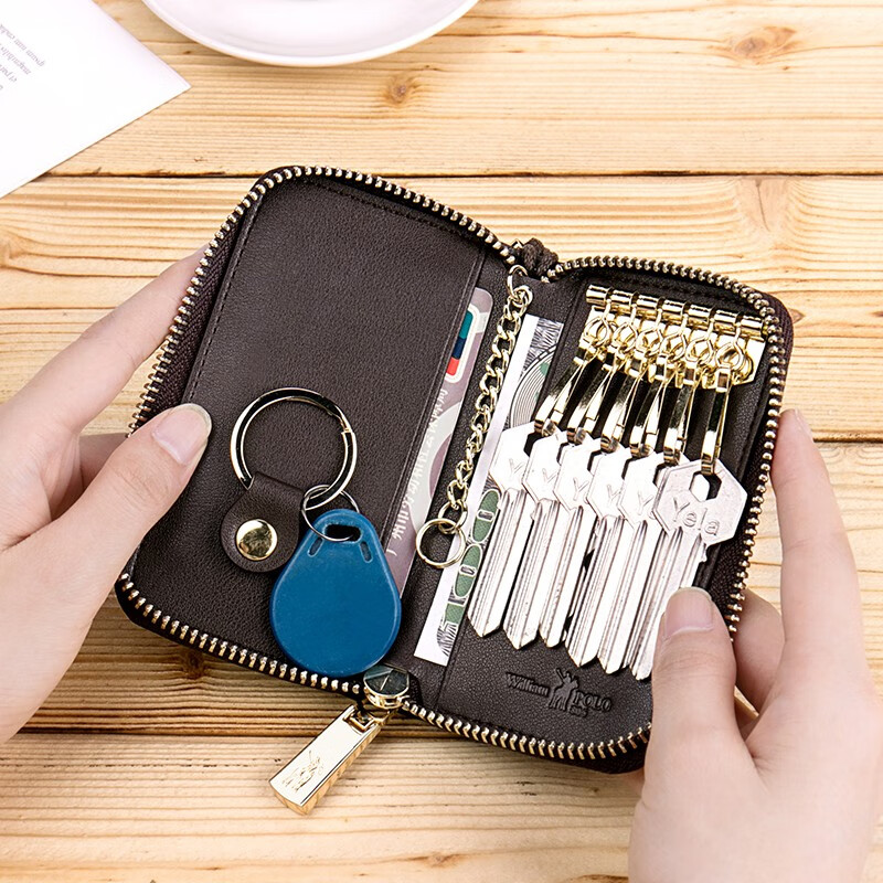 WILLIAMPOLO Paul's new key bag women's Korean version keychain women's coin purse simple large-capacity car key bag red