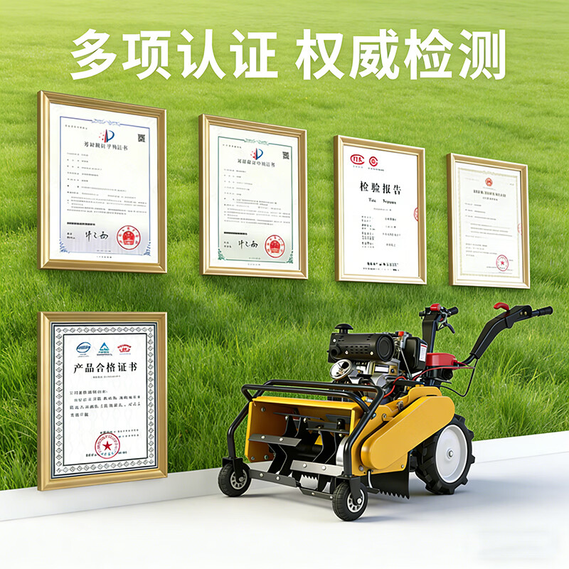 Wornonside's new grass-breaking and field-returning machine, four-wheel drive micro-tiller, diesel multi-functional gasoline self-propelled orchard weeding mower, four-wheel drive 170F gasoline hand-pulled machine, 50cm wide, grass-breaking knife + rotary tiller + furrow plow