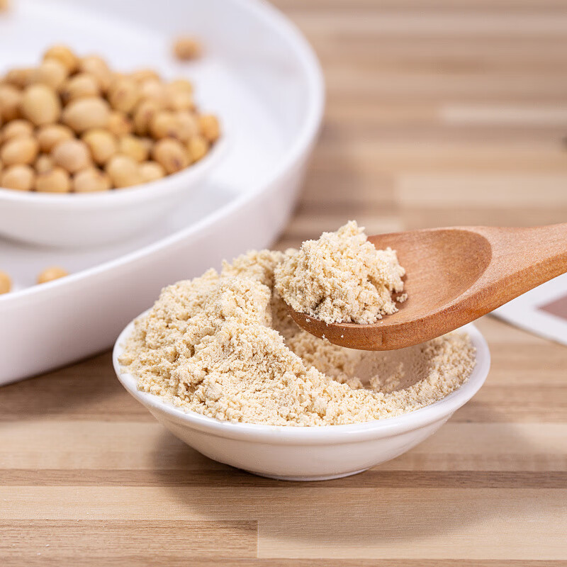 Qingwen fully cooked original soybean flour and soy milk powder freshly ground taste ready-to-eat glutinous rice cake breakfast soybeans 550g without additives soybean milk 550g 2 bags