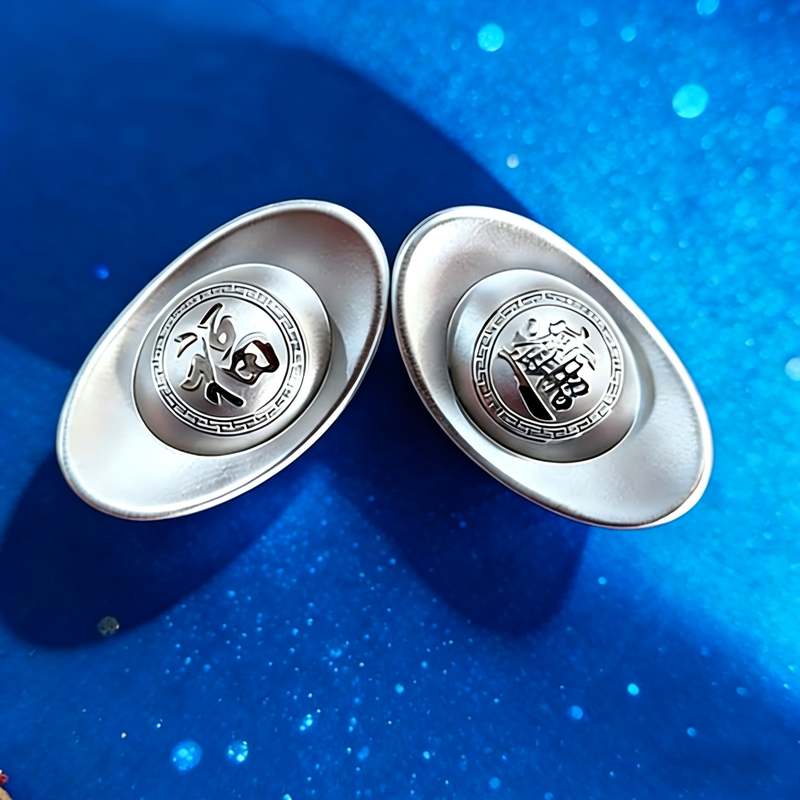 Pure silver ingot 9999 sterling silver solid silver investment collection commemorative gift to elders ornaments blessing and wealth randomly distributed Pure silver ingot 9999 supports re-inspection 100g (luck and wealth randomly distributed)