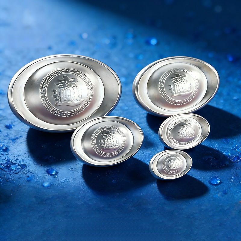 Pure silver ingot 9999 sterling silver solid silver investment collection commemorative gift to elders ornaments blessing and wealth randomly distributed Pure silver ingot 9999 supports re-inspection 100g (luck and wealth randomly distributed)