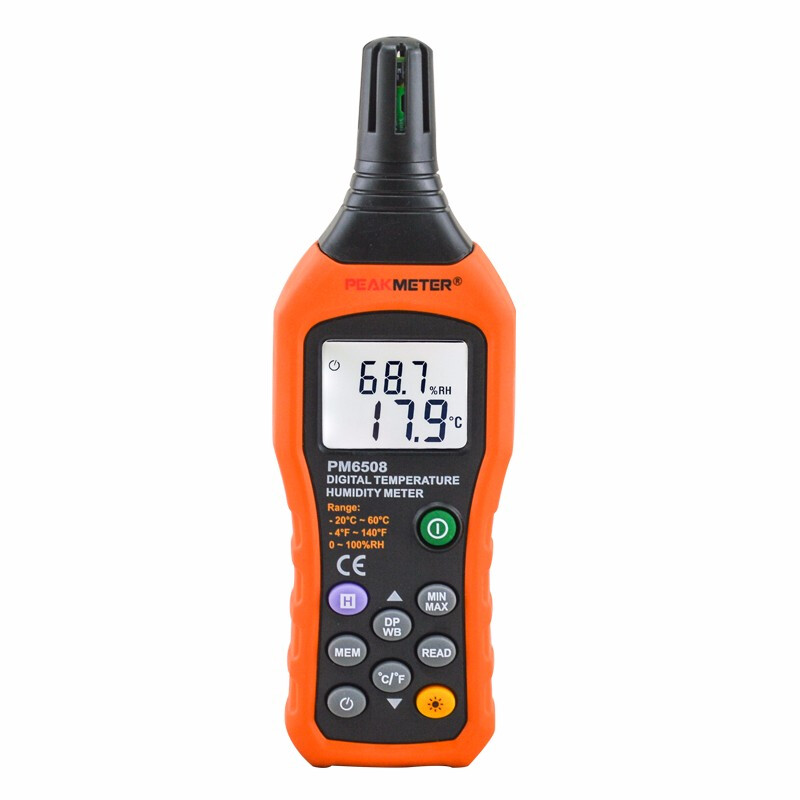 PEAKMETER Digital Temperature and Humidity Meter PM6508 Industrial Grade High-Precision Temperature and Humidity Measuring Instrument Wet Bulb Dew Point Thermometer