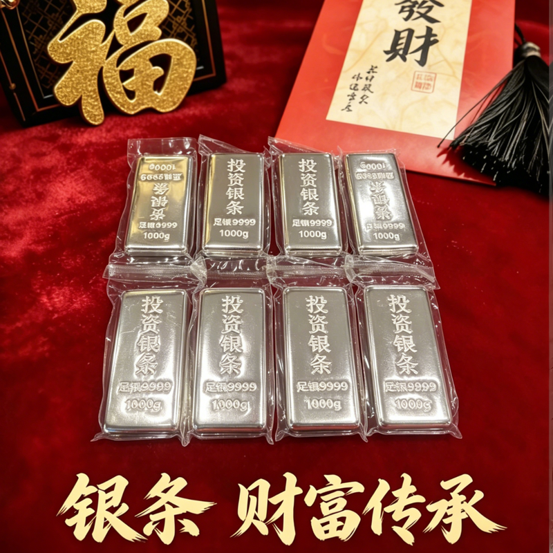 Pure Silver Ag9999 Silver Bar Shenzhen Shuibei Shipment Silver Sheet 1000g Investment Collection Gift Raw Material Silver Pure Silver 9999+ Certificate 10% off if you get a fake one (spot goods will be shipped in seconds) 1000g (different anti-counterfeiting silver bars will be sent randomly)