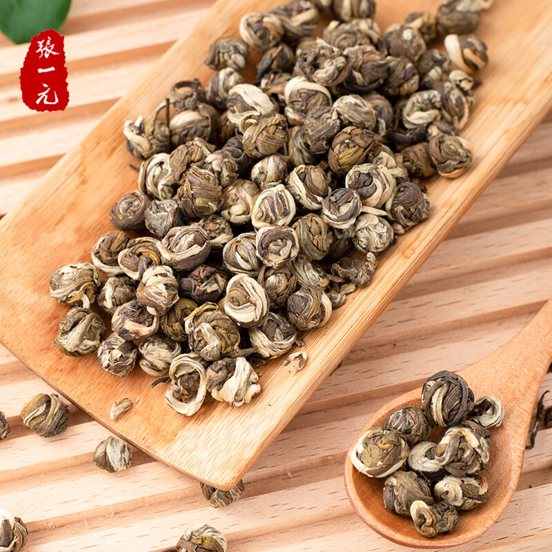 Zhang Yiyuan Tea Jasmine Tea Special Cloud Leaf Fragrance Bead Canned 150g Strong Fragrance Embroidered Bead Shape Scented Tea