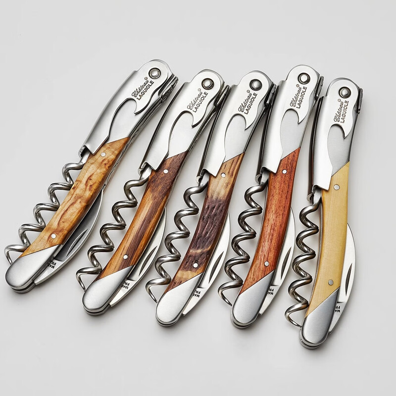 Chateau Laguiole France Legioli Castle Wine Knife Red Wine Corkscrew Unedged Seahorse Knife Classic Series Black Horn