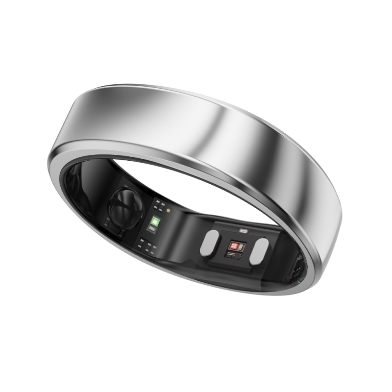 RingConn Gen 2 Air smart ring, heart rate variation, blood oxygen health, sleep monitoring, menstrual period prediction ring, 10-day long battery life, Space Silver No. 6 (16.50mm)