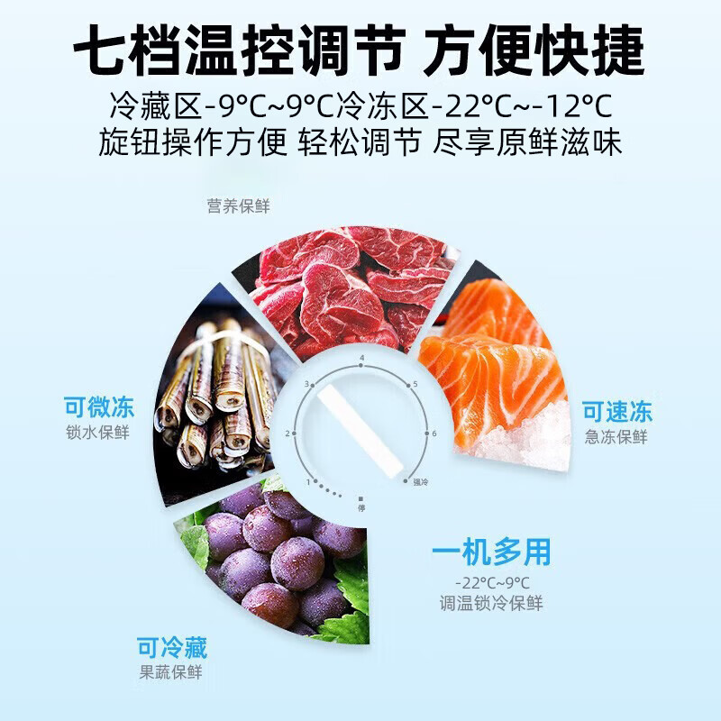 XINGX Freezer Commercial Dual Temperature Freezer Refrigeration and Freezing Freezer Household Dual Temperature Freezer Vegetable Preservation Cabinet Freezer Dual Temperature Double Box Freezer Horizontal Refrigerator Frost Reduction 80% Dual Temperature Double Box Automatic Frost Reduction Level 1 Energy Efficiency Texture White 245L
