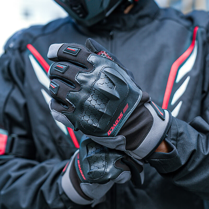 SCOYCO motorcycle riding gloves, autumn and winter waterproof, warm and anti-fall touch screen riding gloves for men and women motorcycle racing riders
