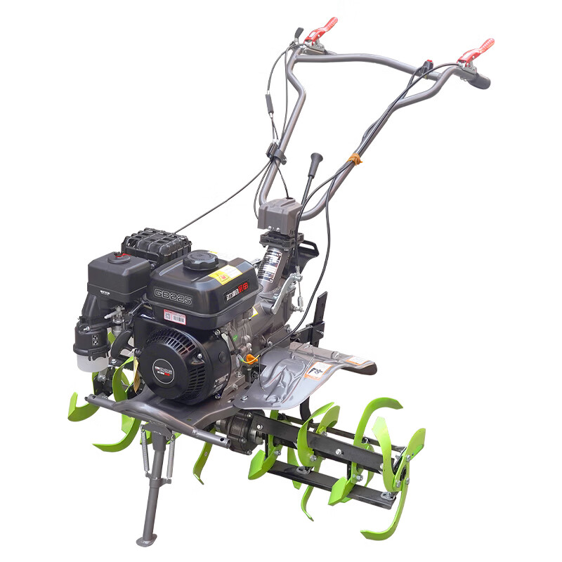 Zongshen Power gasoline direct-connected micro tillage machine is a lightweight upgraded 5-speed small farmland weeding and furrow tillage rotary tiller. Zongshen 150 power continuously variable speed model, no gears + 6 rows of rotary tillage blades + plowshare tires