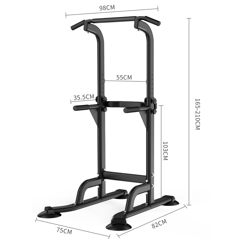 MIKING horizontal bar home pull-up device indoor single parallel bar multi-functional children's heightening male and female stretching fitness equipment 4001F single parallel bar black + auxiliary rings