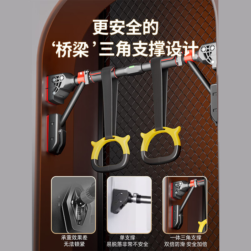 REXL German horizontal bar indoor home pull-up device without punching door wall horizontal bar hanging lever 120CM-140CM installation eighth generation self-locking