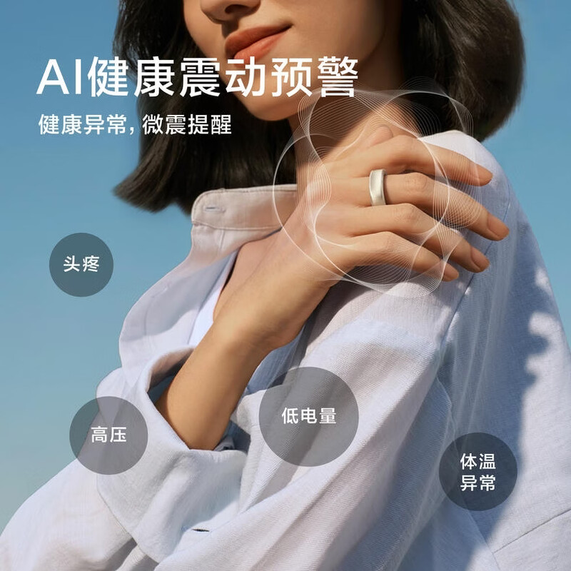 RingConnGen 3 Smart Ring Blood Pressure Insight AI Health Vibration Reminder Heart Rate Blood Oxygen Sleep Monitoring Smart Ring Gen3 Future Silver No. 12