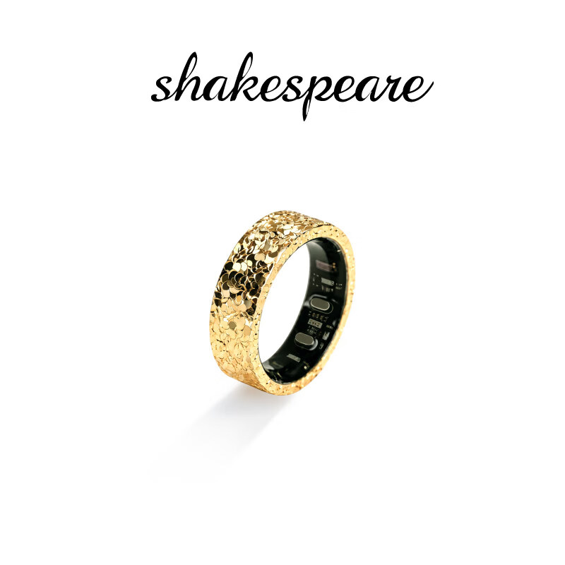 SHAKESPEARE Smart Ring Sleep Monitoring Female Niche Design Couple Ring Light Luxury Crushed Ice Gold No. 14
