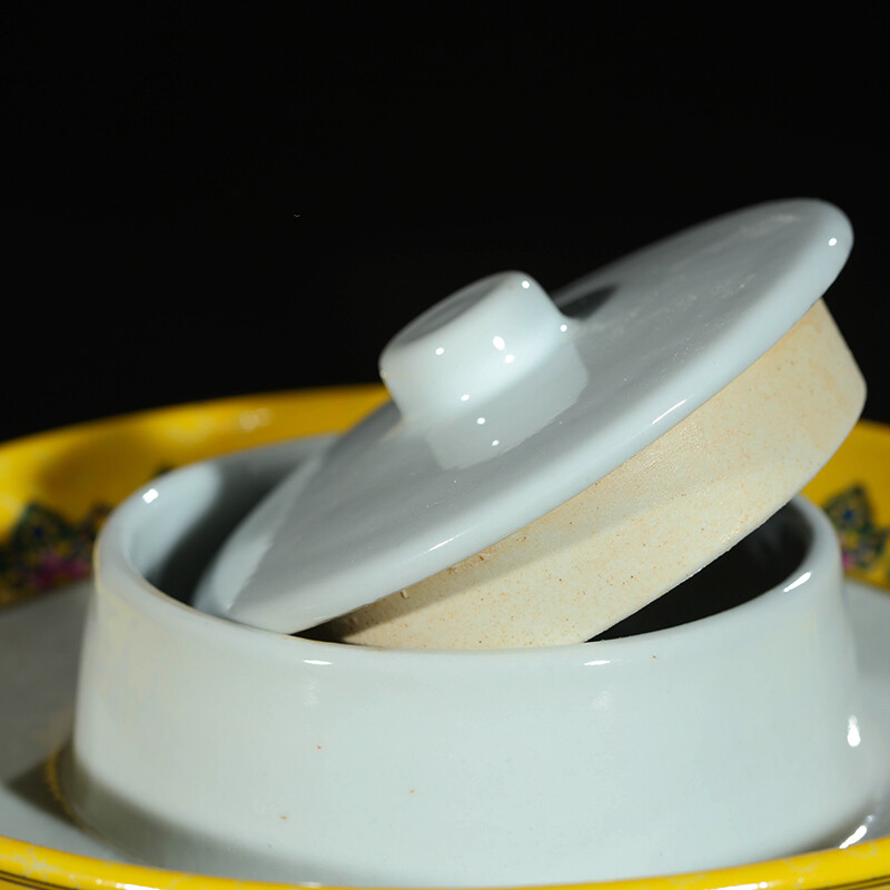 Yumeng Ci Xuan Jingdezhen Ceramic Wine Jar Glass Bottle Pickle Jar Sichuan Egg Pickles Jingdezhen Ceramic Chinese Sealed Jar Model 02 7 catties Pack Free Base