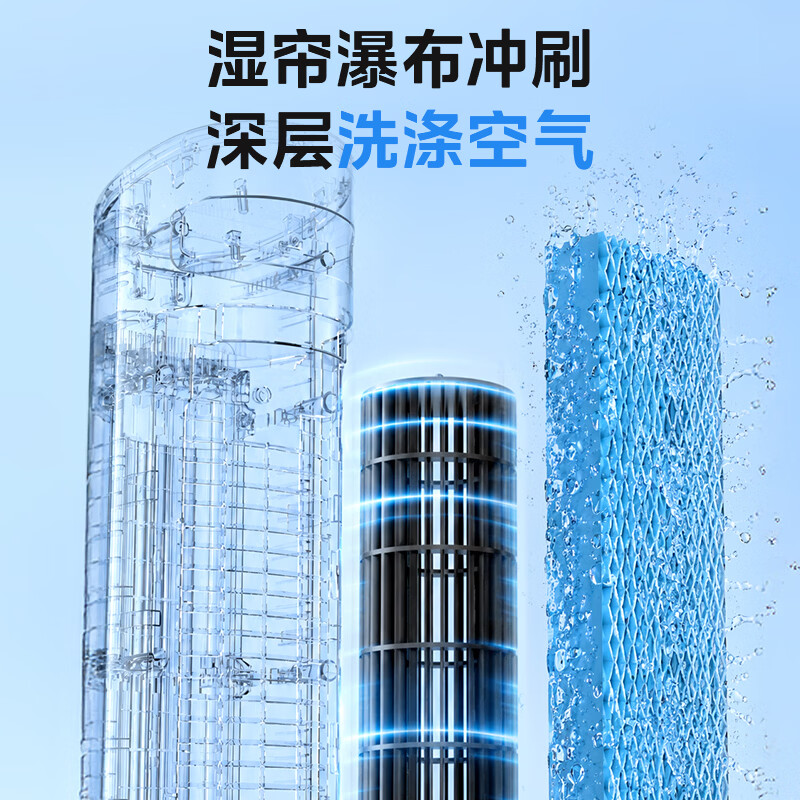 Midea APP smart home air conditioning fan floor-standing remote control cooling fan/negative ion purification humidification air cooler/water-cooled bladeless tower fan powerful cooling air conditioner fan AAF10MR