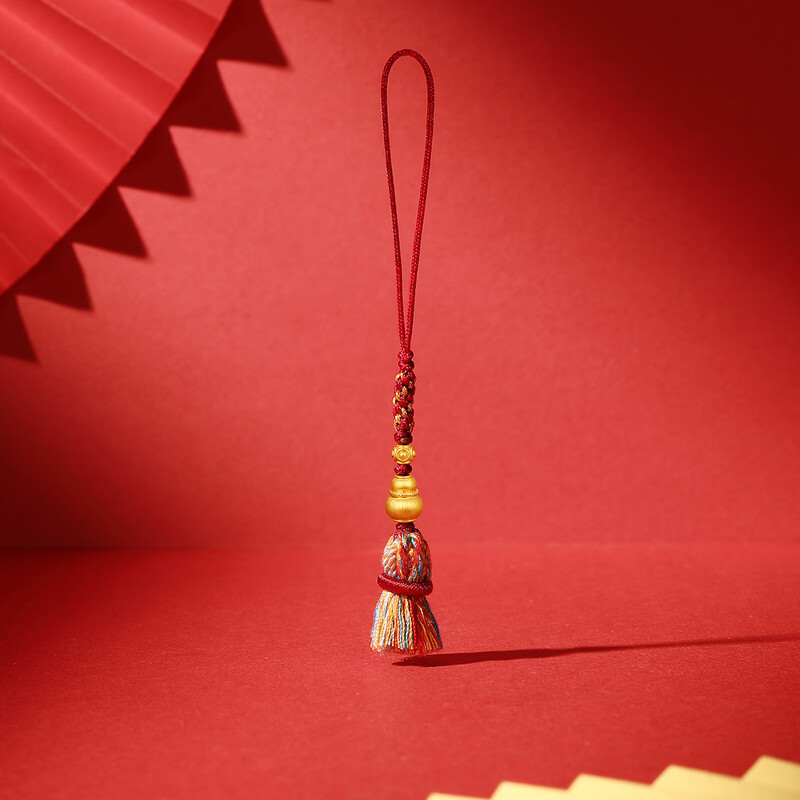Chao Acer little fat gourd pure gold 5D hard gold gold pendant mobile phone rope key chain car hanging accessories gourd gold pendant