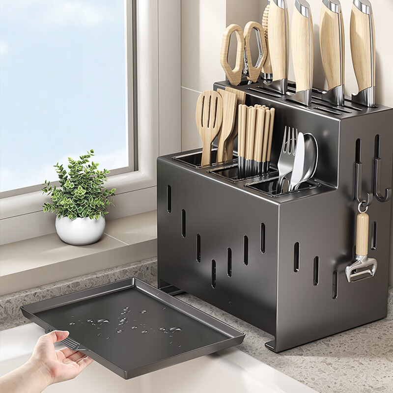 Jibaiju kitchen knife rack storage rack chopstick cage rack for kitchen knives multifunctional chopstick tube vegetable knife integrated storage rack