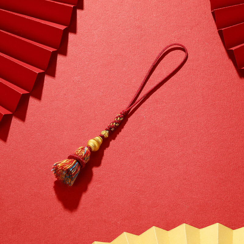 Chao Acer little fat gourd pure gold 5D hard gold gold pendant mobile phone rope key chain car hanging accessories gourd gold pendant