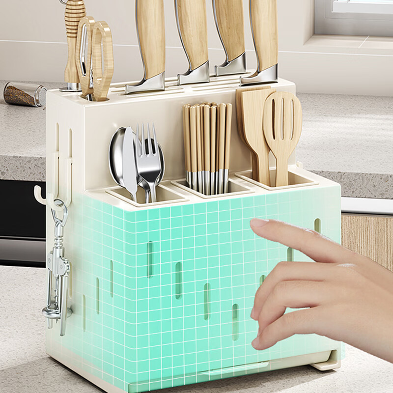 Jibaiju kitchen knife rack storage rack chopstick cage rack for kitchen knives multifunctional chopstick tube vegetable knife integrated storage rack