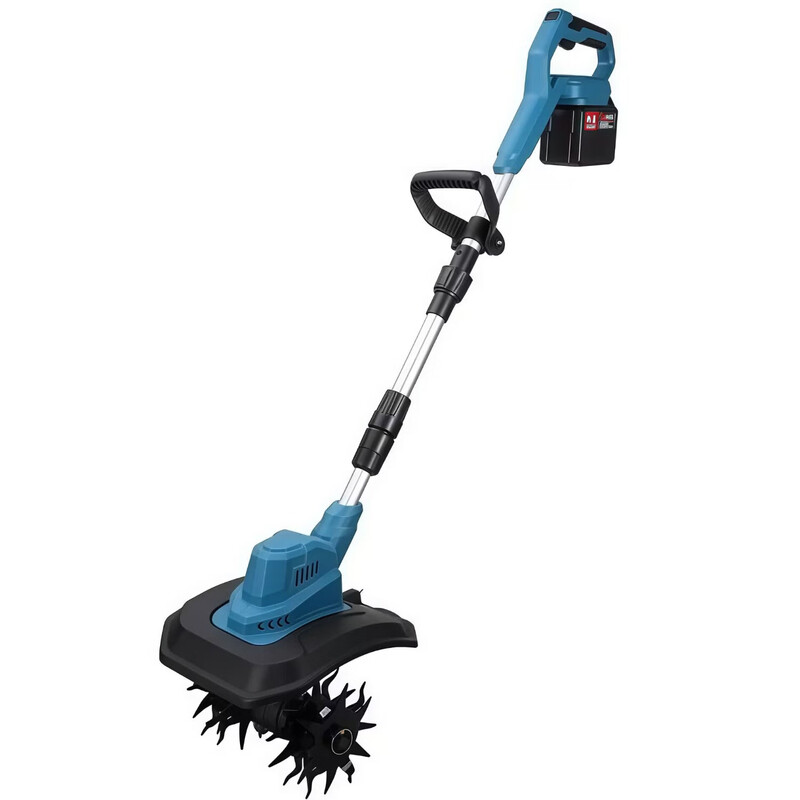 Semperstar handheld lithium battery micro tillage scarifier agricultural tiller electric lawn mower digging rotary tiller brushless soil scarifier and weeding dual-purpose machine 1 battery 1 charge 20 batteries