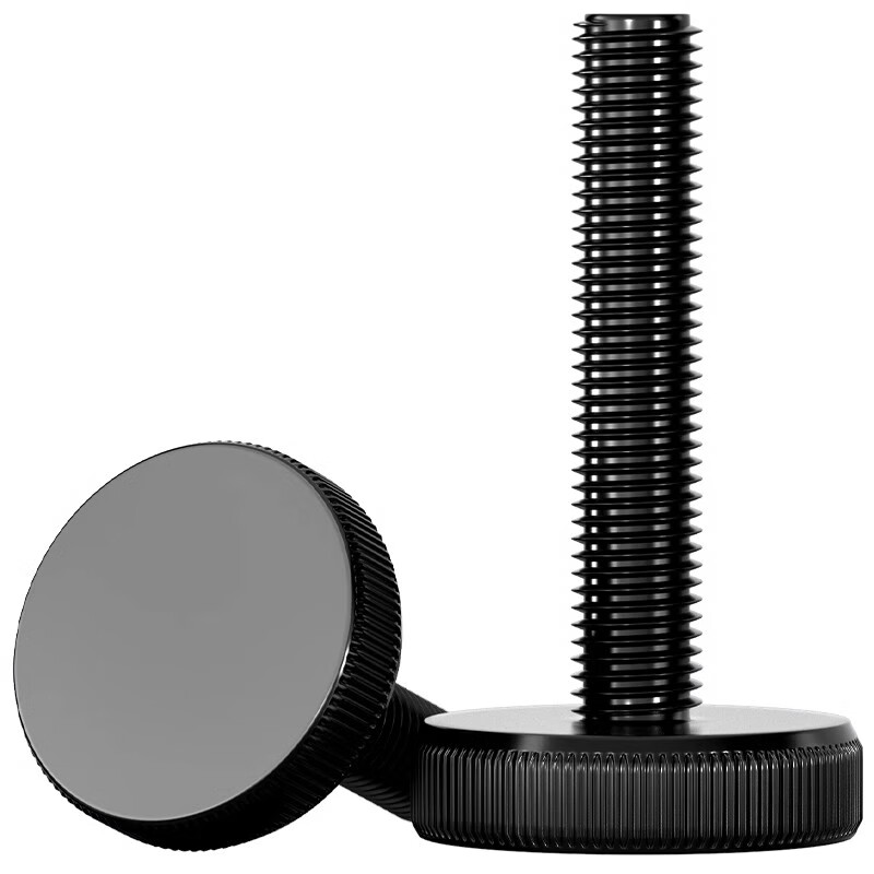 Tianzhuo Hardware GB835 black flat head knurled hand screws black zinc plated large head hand screws m3m4m5m6m8m10 M3*30 20 pcs