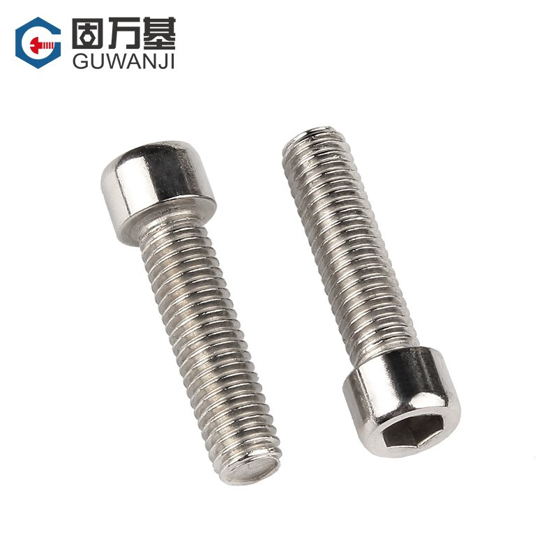 Guwanji 201 stainless steel cylindrical head hexagonal bolt HM cup head hexagonal screw screw encyclopedia screw M6*8 50 pieces